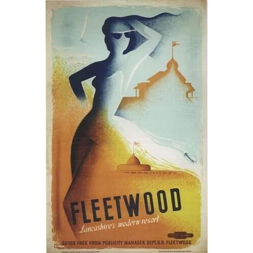 Vintage Fleetwood Lancashire British Rail Railway Poster 