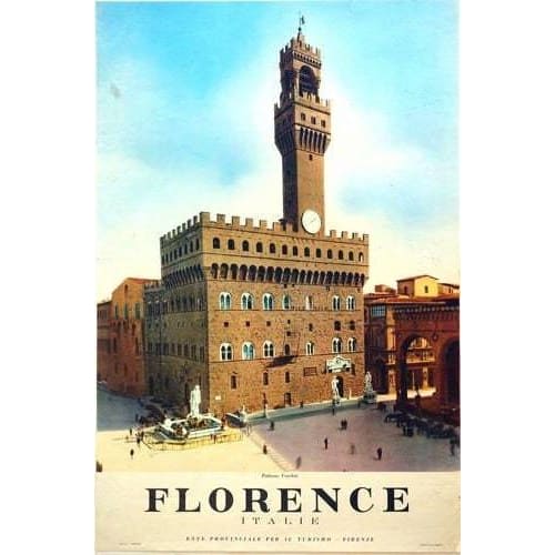Vintage Florence Firenze Palazzo Vecchio Italian Tourism 
