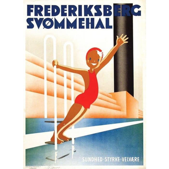 Vintage Frederiksberg Sweden Tourism Poster Print A3/A4 - 