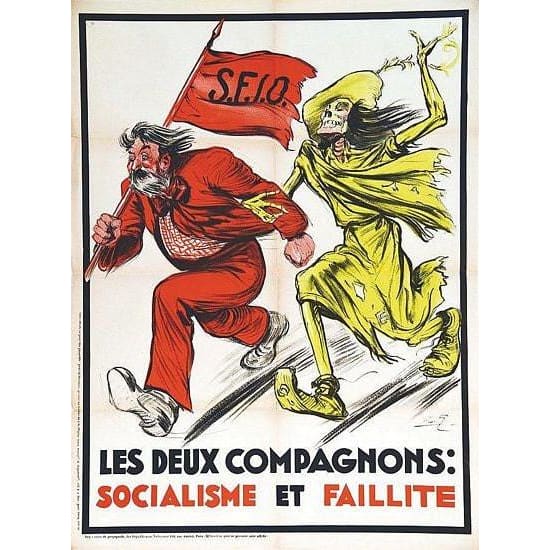 Vintage French Anti Socialism Propaganda Poster A3 Print - 