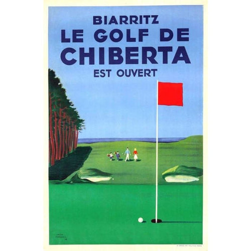 Vintage French Biarritz Golf Tourism Poster Print A3/A4 - 