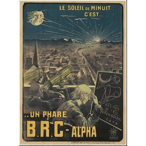 Vintage French BRC Alpha Headlamps Advertisement Poster 