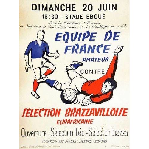 Vintage French Football Match Poster A3 Print - A3 - Posters