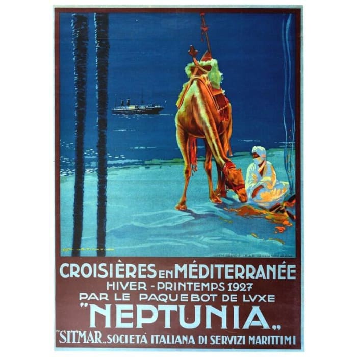 Vintage French Mediterranean North Africa Cruise Tourism 