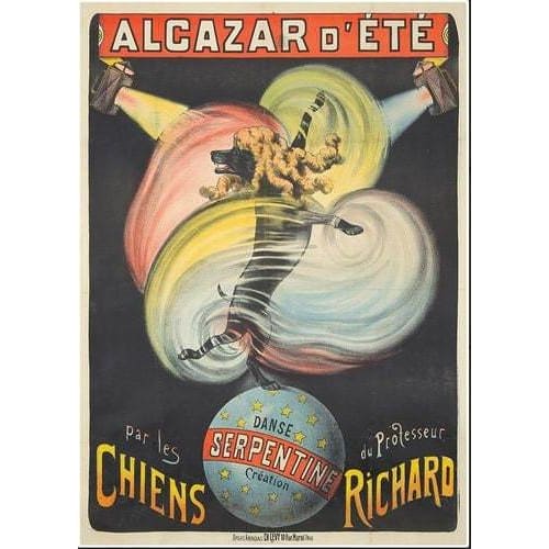 Vintage French Performing Dog Troupe Poster A3 Print - A3 - 