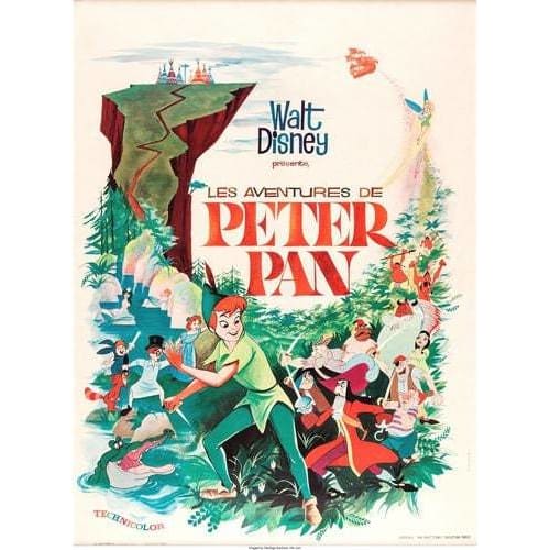 Vintage French Peter Pan Movie Poster A3/A4 Print - Posters 