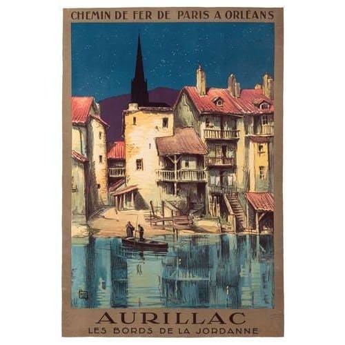 Vintage French Railways Aurillac Tourism Poster A3/A4 Print 