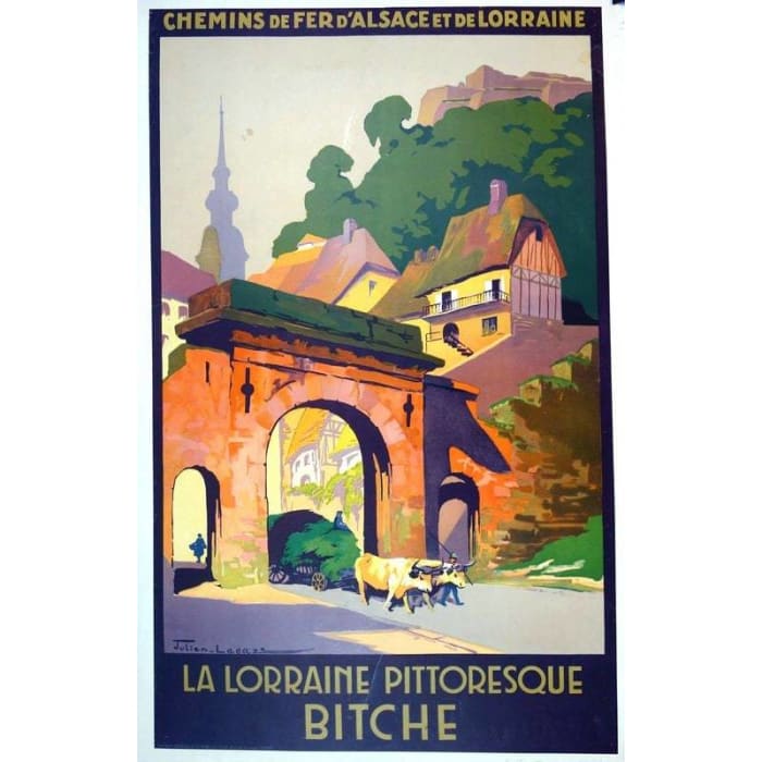 Vintage French Railways Bitche Tourism Poster Print A3/A4 - 