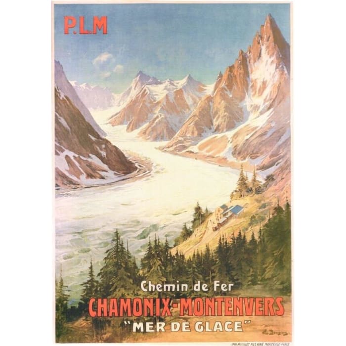 Vintage French Railways Chamonix Tourism Poster A4/A3/A2/A1 
