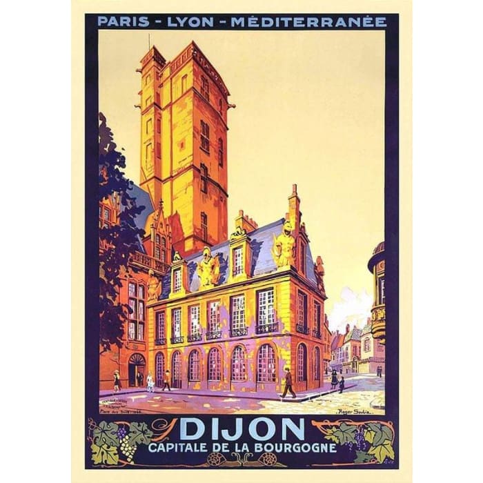 Vintage French Railways Dijon Tourism Poster Print A3/A4 - 