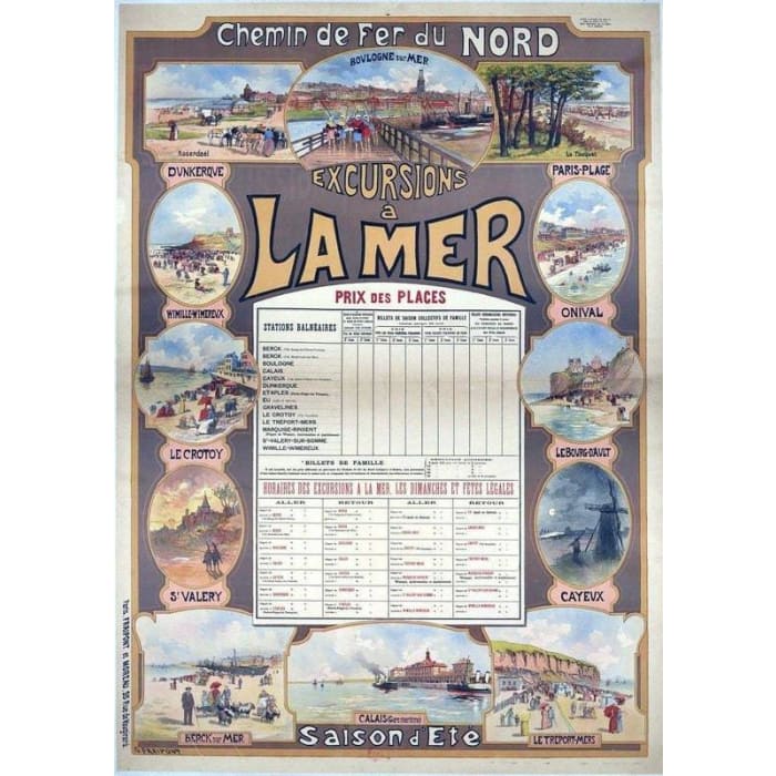 Vintage French Railways Excursions to Lamer Tourism Poster 