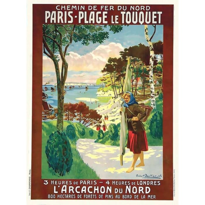 Vintage French Railways Le Touquet Tourism Poster Print 