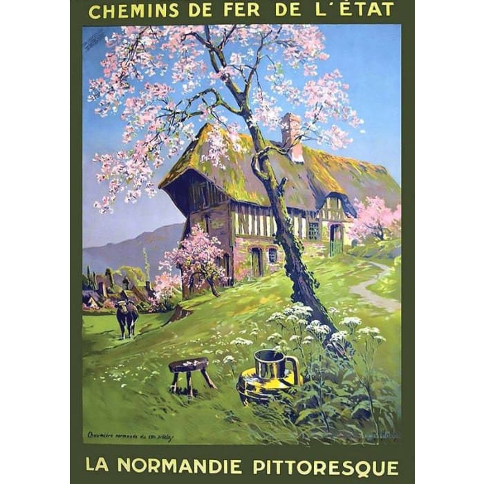 Vintage French Railways Picturesque Normandy Tourism Poster 