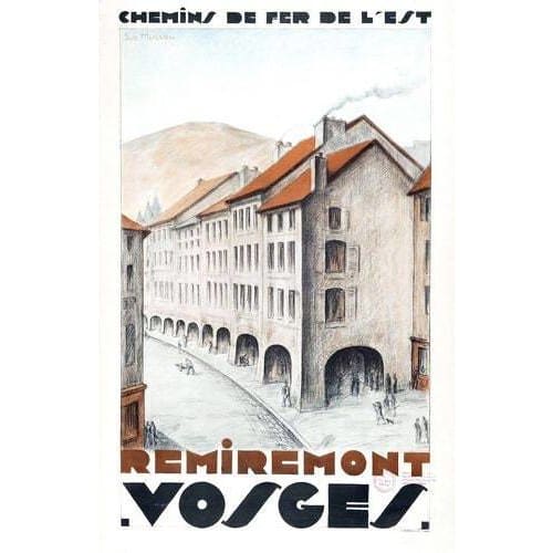 Vintage French Railways Remiremont Vosges Tourism Poster 
