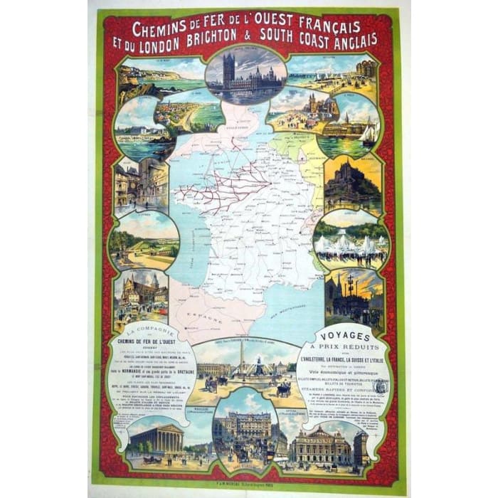 Vintage French Railways South Coast of England Tourism 
