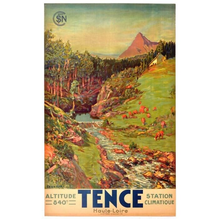 Vintage French Railways Tence Tourism Poster Print A3/A4 - 