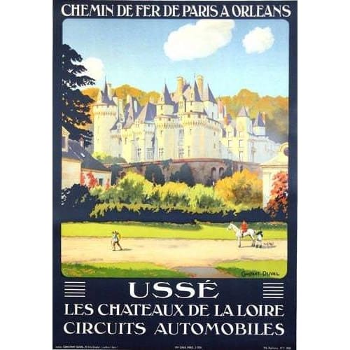Vintage French Railways Usse Tourism Poster A4/A3 Print - 