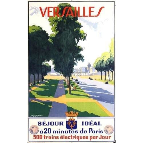 Vintage French Railways Versailles Tourism Poster A4/A3 