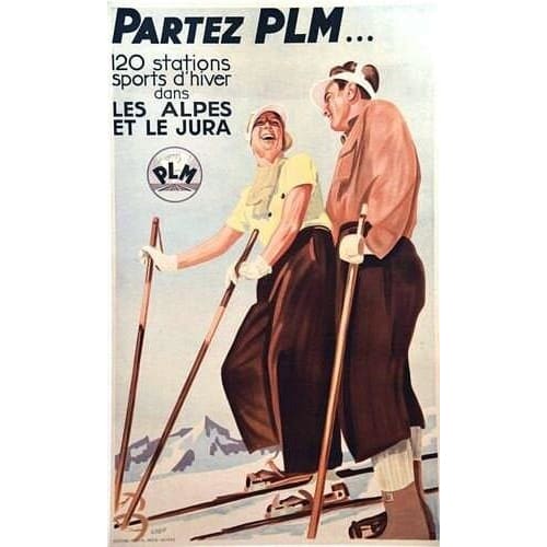 Vintage French Railways Winter Sports Tourism Poster A4/A3 