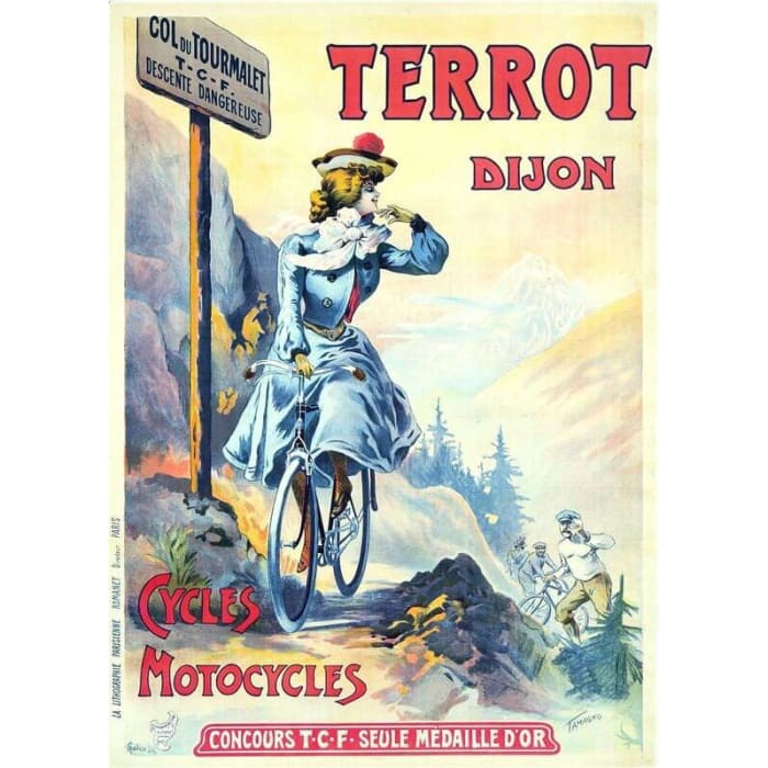Vintage French Terrot of Dijon Bicycles Advertisement Poster