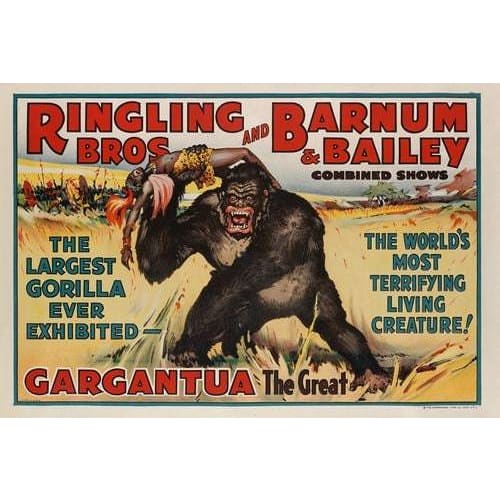 Vintage Gargantua Gorilla Circus Poster A3 Print - A3 - 