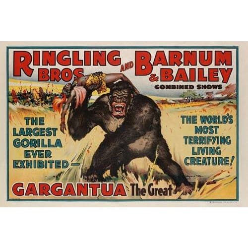 Vintage Gargantua Gorilla Circus Poster A3 Print - A3 - 