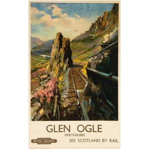 Vintage Glen Ogle Perthshire British Rail Railway Poster 