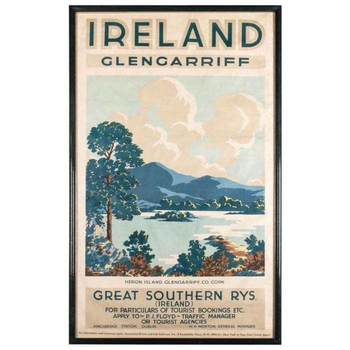 Vintage Glengariff Ireland Irish Railways Tourism Poster 