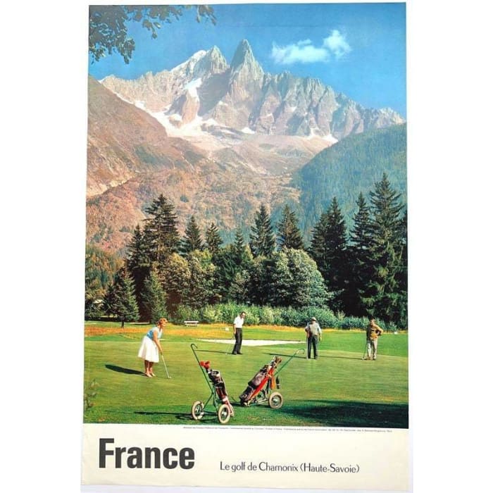 Vintage Golf In France Tourism Poster Print A3/A4 - Posters 