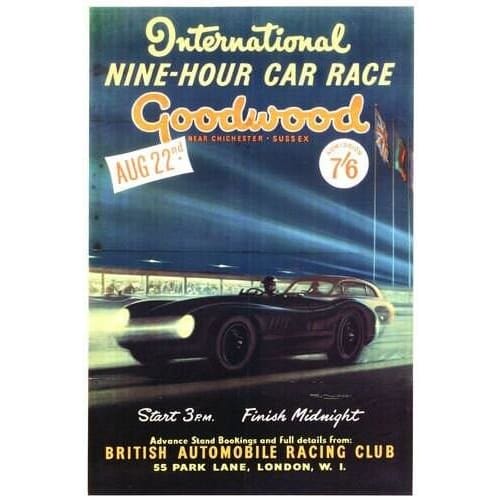 Vintage Goodwood Motor Racing Poster A3/A4 Print - Posters 