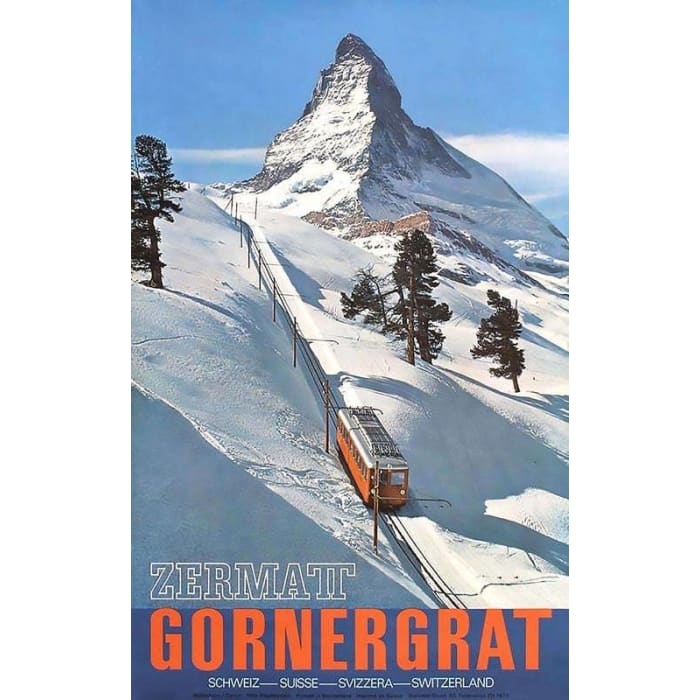 Vintage Gornergrat Railway Zermatt Switzerland Tourism 