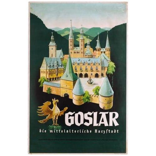 Vintage Goslar Germany Tourism Poster A3/A4 Print - Posters 