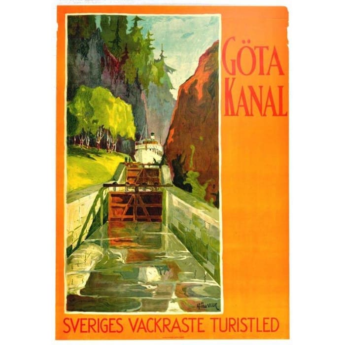 Vintage Gota Canal Sweden Tourism Poster Print A3/A4 - 