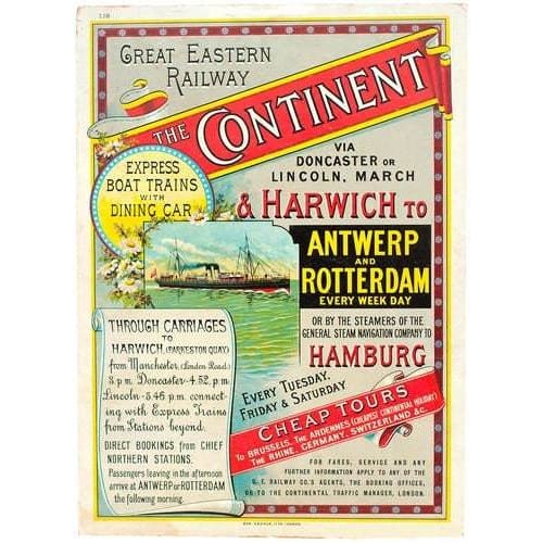 Vintage Great Eastern Railway Harwich to Antwerp and 