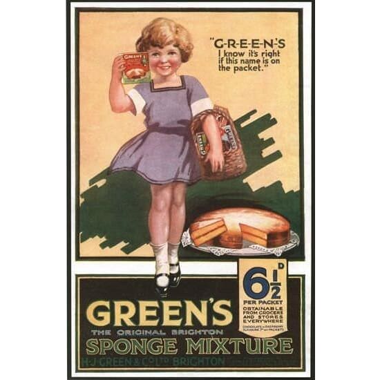 Vintage Greens Sponge Mix Advertisement Poster A3/A2/A1 