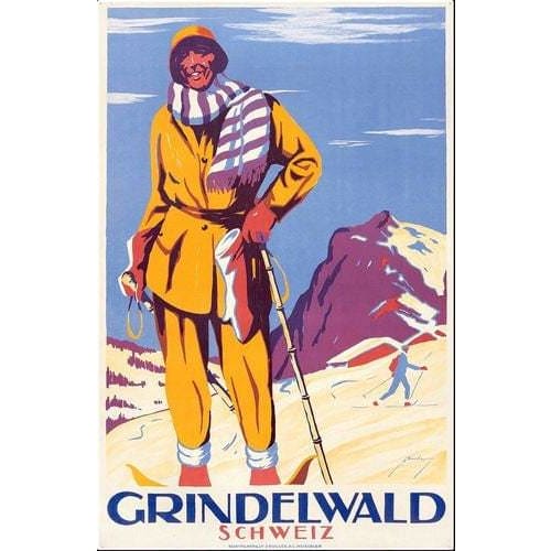 Vintage Grindelwald Switzerland Tourism Poster A3 Print - A3