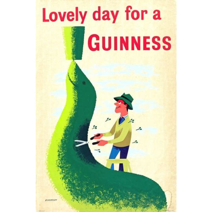 Vintage Guinness Lovely Day Advertisement Poster Print A3/A4