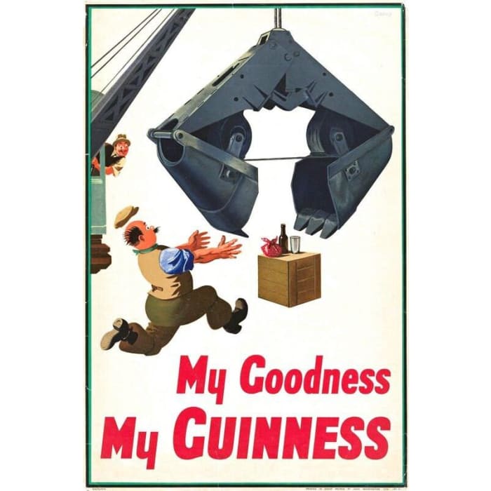Vintage Guinness My Goodness Advertisement Poster Print 