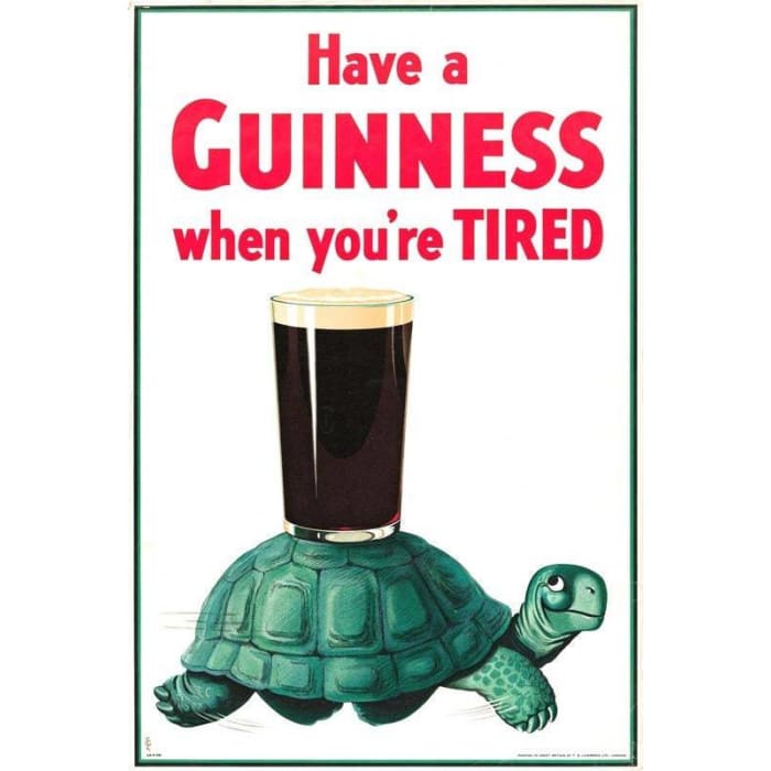 Vintage Guinness Tortoise Advertisement Poster Print A3/A4 -