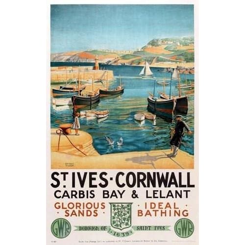 Vintage GWR St Ives Carbis Bay Lelant Cornwall Railway 