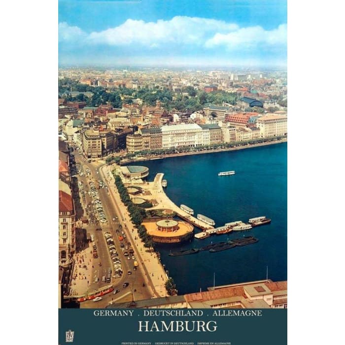 Vintage Hamburg Germany Tourism Poster Print A3/A4 - Posters