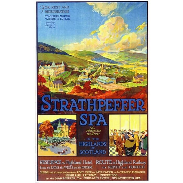 Vintage Highland Railway Strathpeffer Spa Railway Poster 