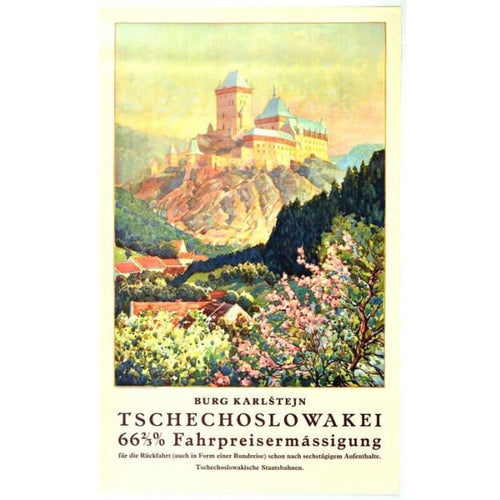 Vintage Holidays In Czechoslovakia Tourism Poster Print 