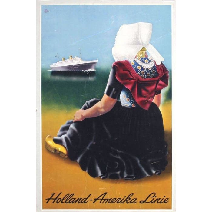 Vintage Holland Amerika Shipping Line Poster Print A3/A4 - 