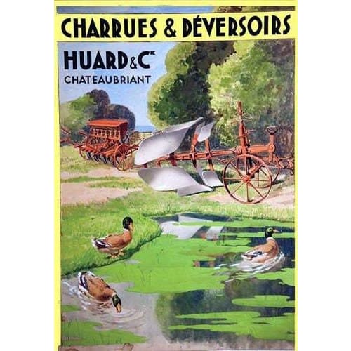 Vintage Huard French Farming Machinery Advertisement Poster 