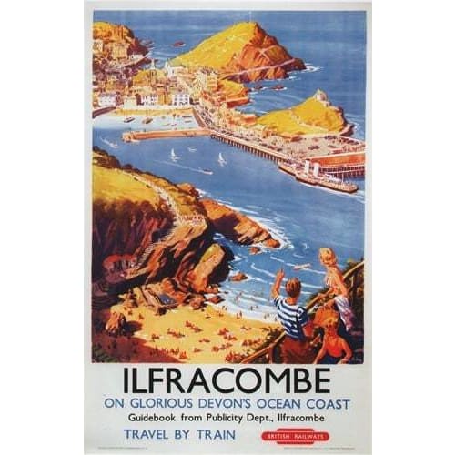 Vintage Ilfracombe Devon British Rail Railway Poster 