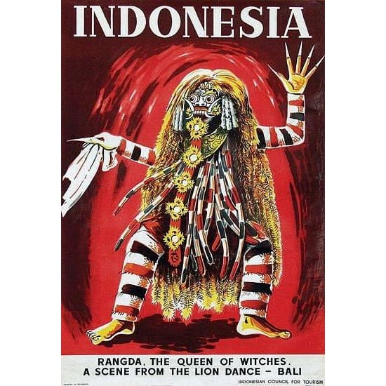 Vintage Indonesia Bali Tourism Poster A3 Print - A3 - 