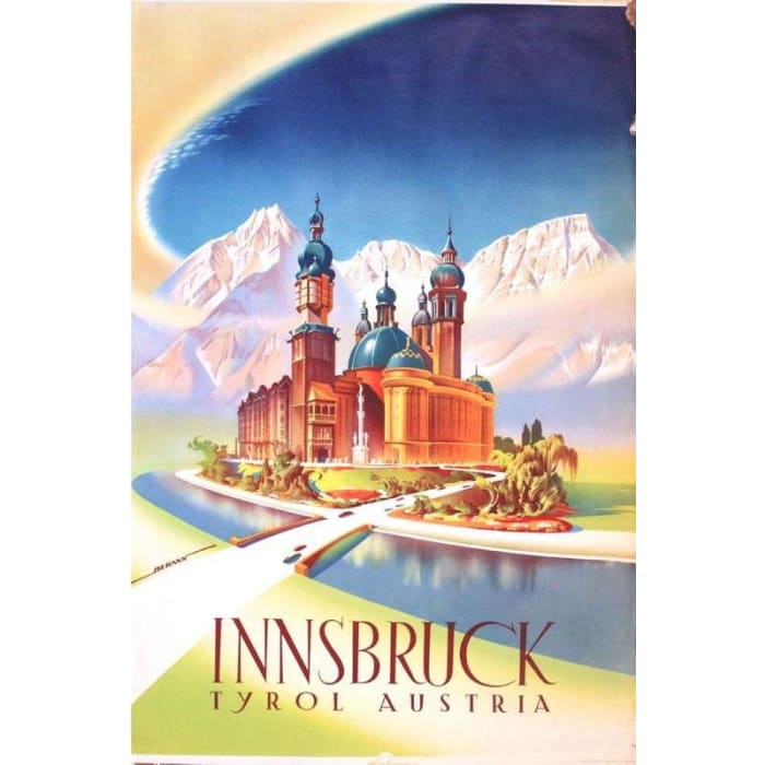 Vintage Innsbruck Austria Tourism Poster Print A3/A4 - 