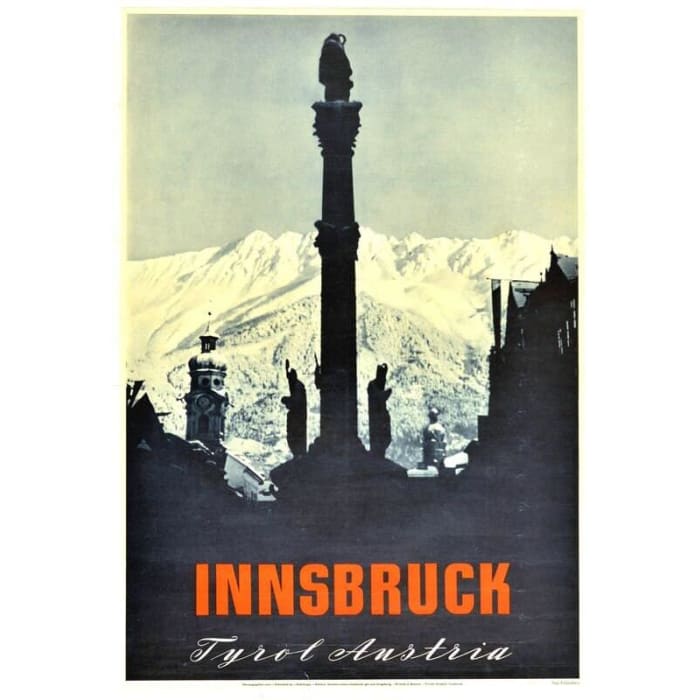 Vintage Innsbruck Tyrol Austria Tourism Poster Print A3/A4 -