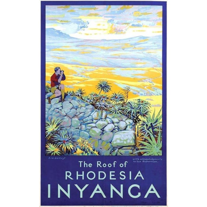 Vintage Inyanga Rhodesia Zimbabwe Tourism Poster Print A3/A4